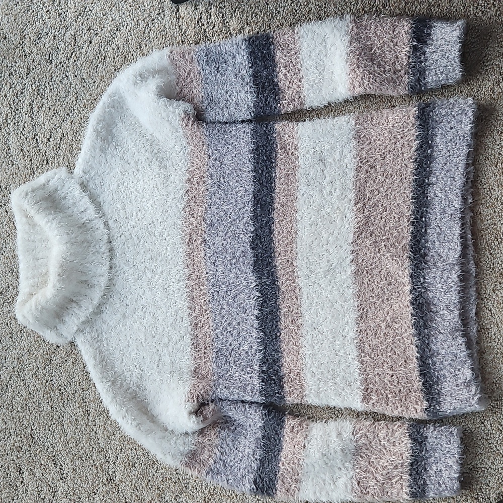 Snails And Cinnamon Cozy Striped Turtleneck Sweater